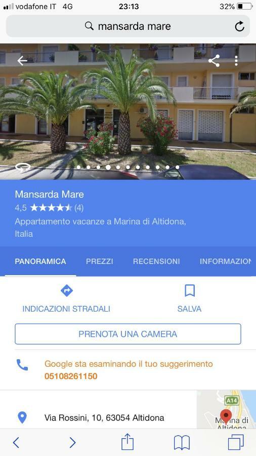 Mansarda Mare Apartment Altidona Exterior foto